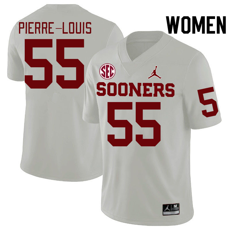 Women #55 Eddy Pierre-Louis Oklahoma Sooners 2024 SEC Conference College Football Jerseys-White